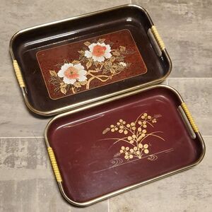 Set of 2 Asian Theme Small Trays